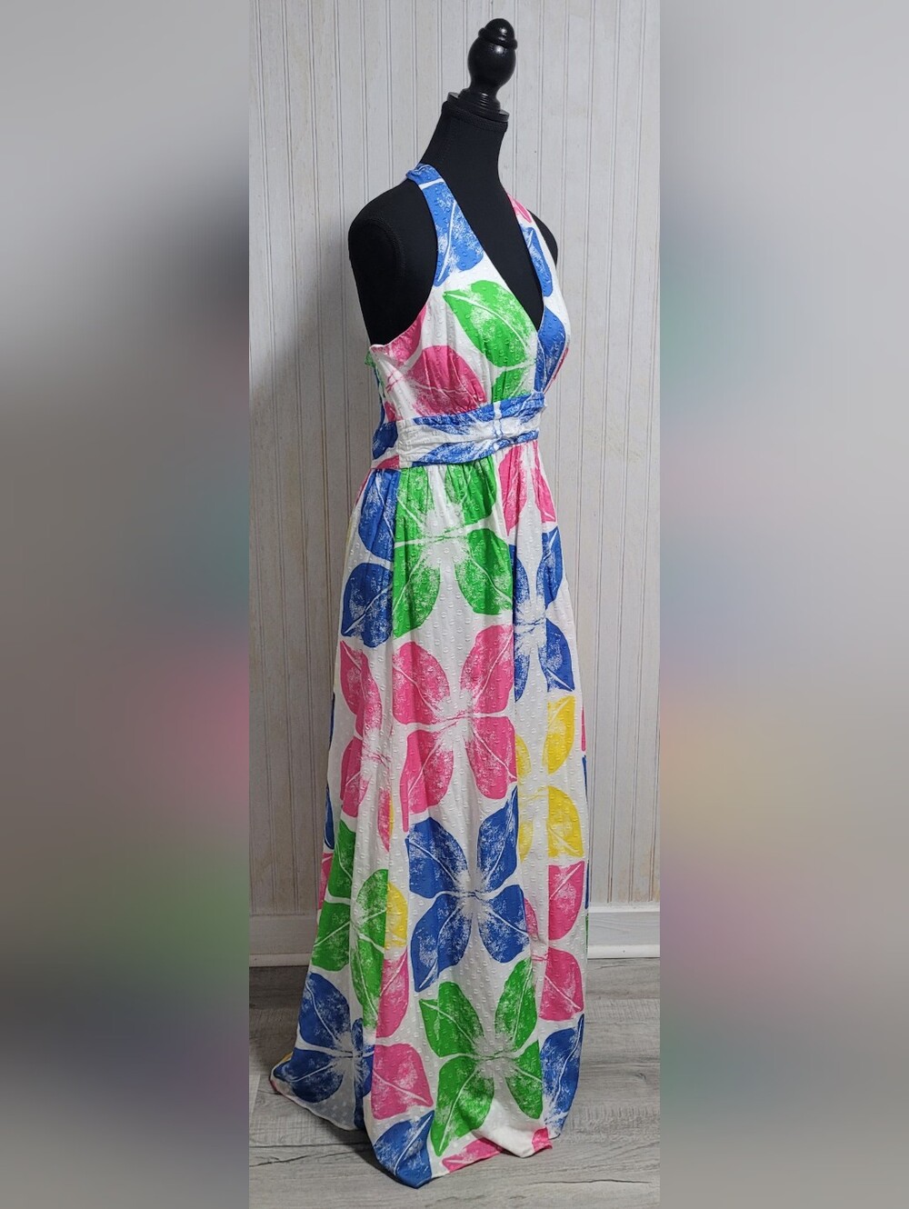 Lilly Pulitzer White Painters Block Maxine Halter Maxi Dress Size 14 - Picture 4 of 13